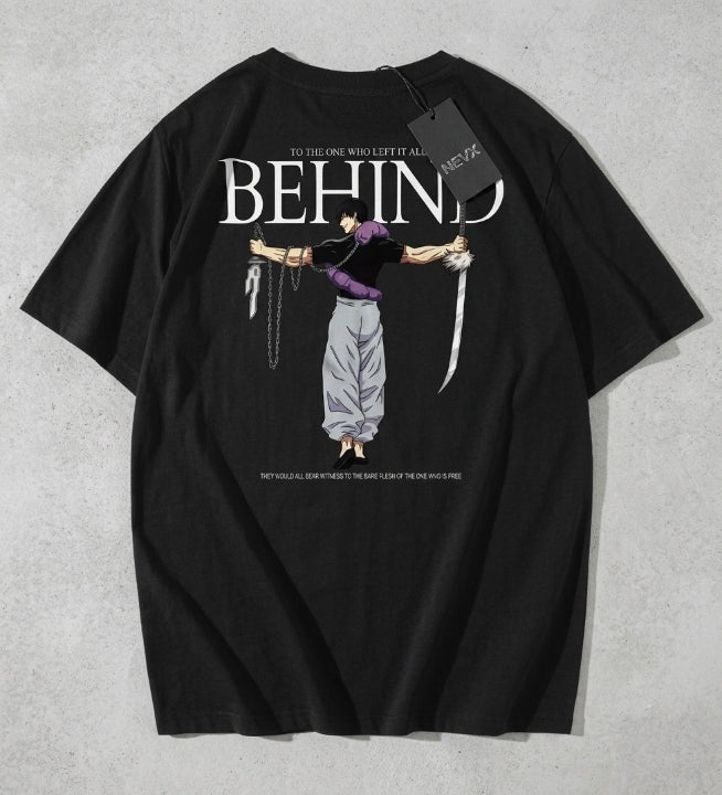 NEVX Behind Graphic Oversized T-Shirt – Premium 220 GSM Cotton | Unisex Streetwear