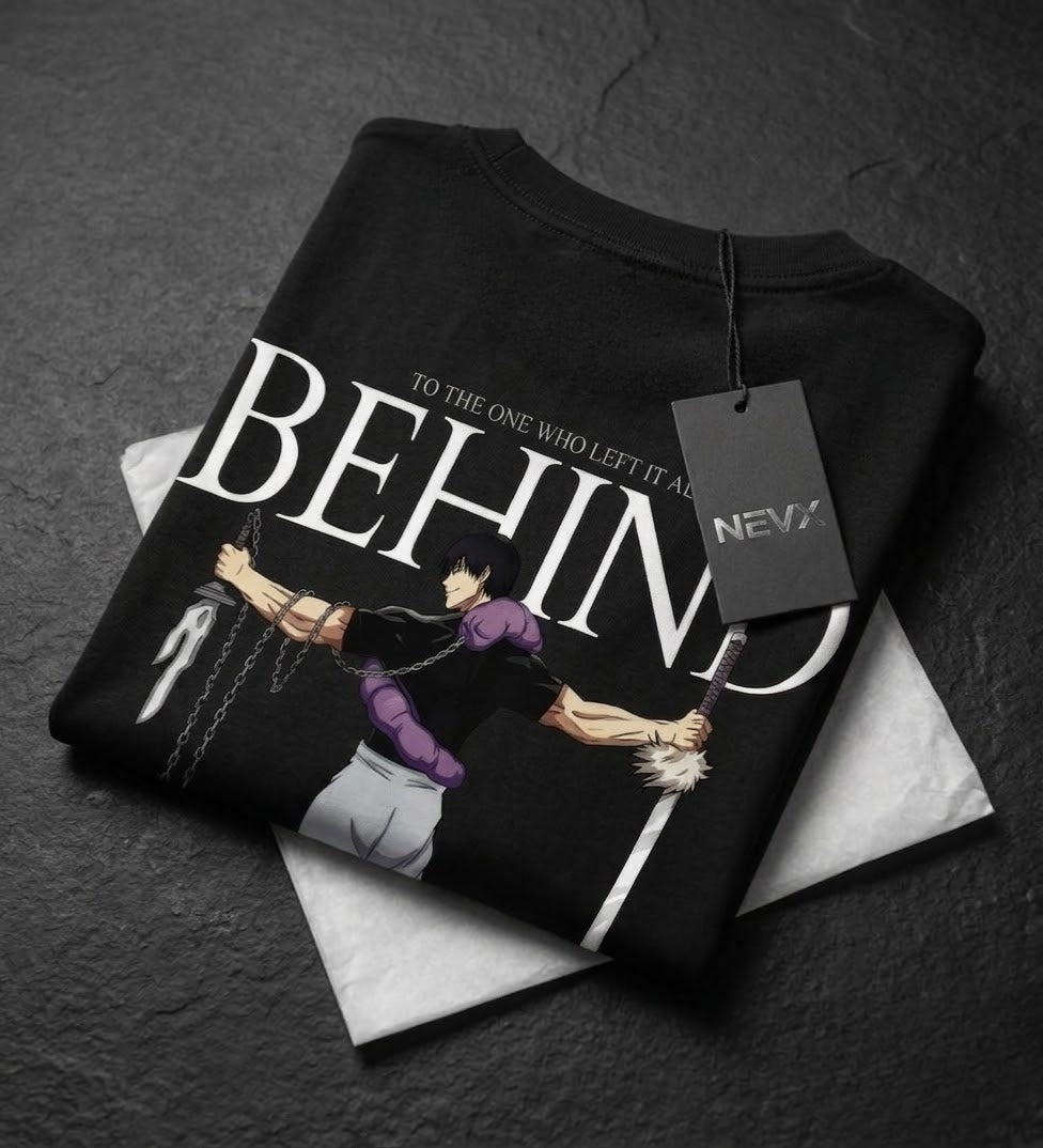 NEVX Behind Graphic Oversized T-Shirt – Premium 220 GSM Cotton | Unisex Streetwear