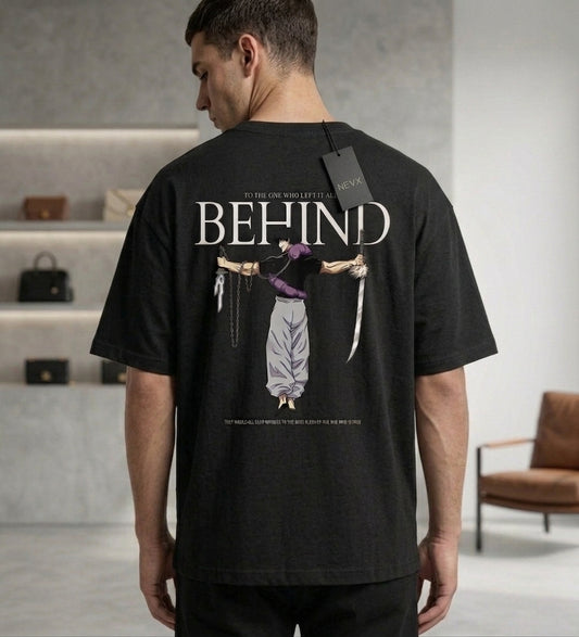 NEVX Behind Graphic Oversized T-Shirt – Premium 220 GSM Cotton | Unisex Streetwear