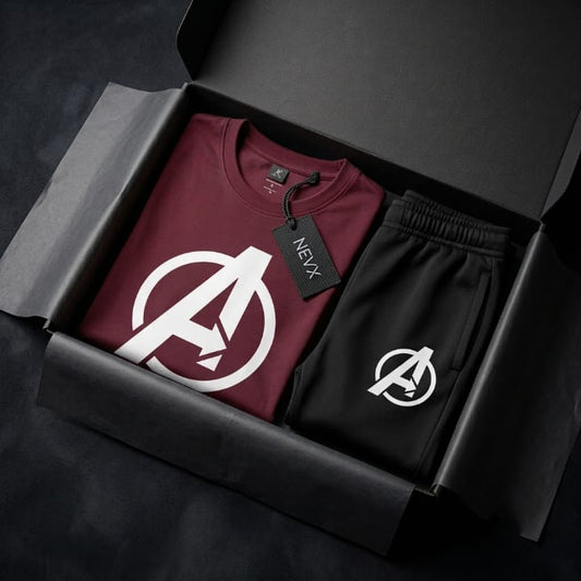 Premium Men's Micro Tracksuit – Printed Round Neck 2 Piece Set